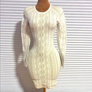 BCBG Ivory Long Sleeve Knit Dress✨